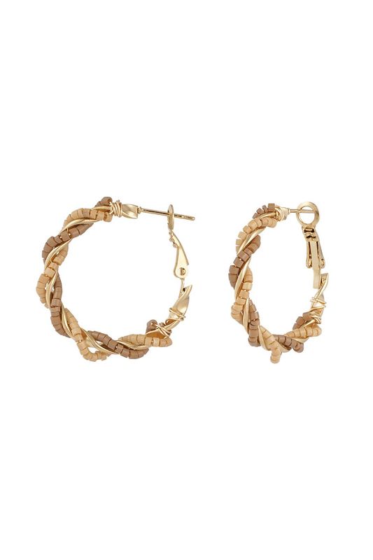 Mess around earrings - beige/ goud