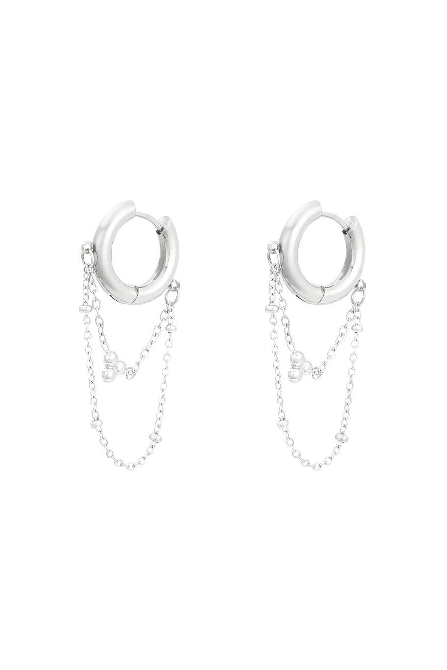 Chained up earrings - zilver