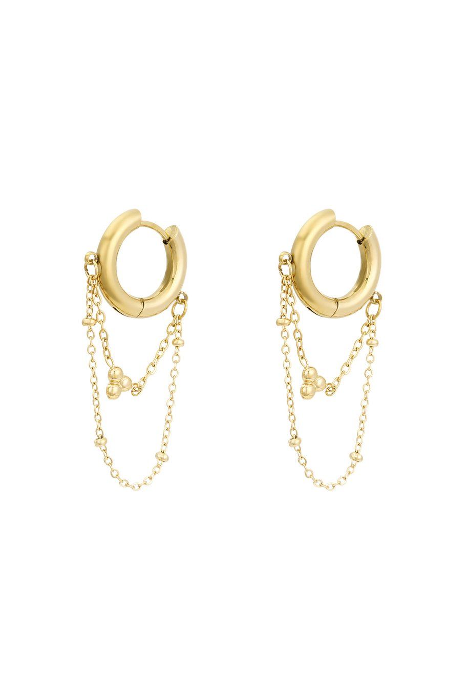 Chained up earrings - goud