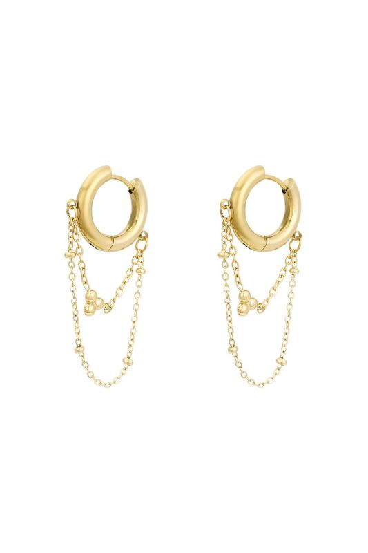 Chained up earrings - goud