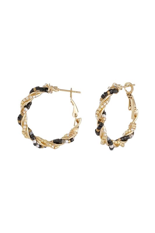 Mess around earrings - zwart/ goud
