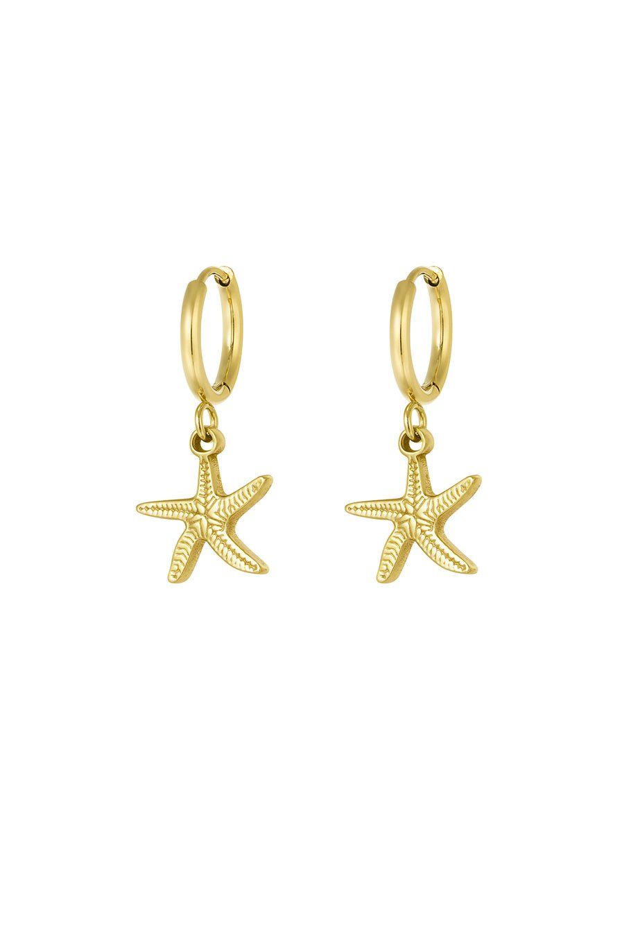 Simple starfish earrings - goud