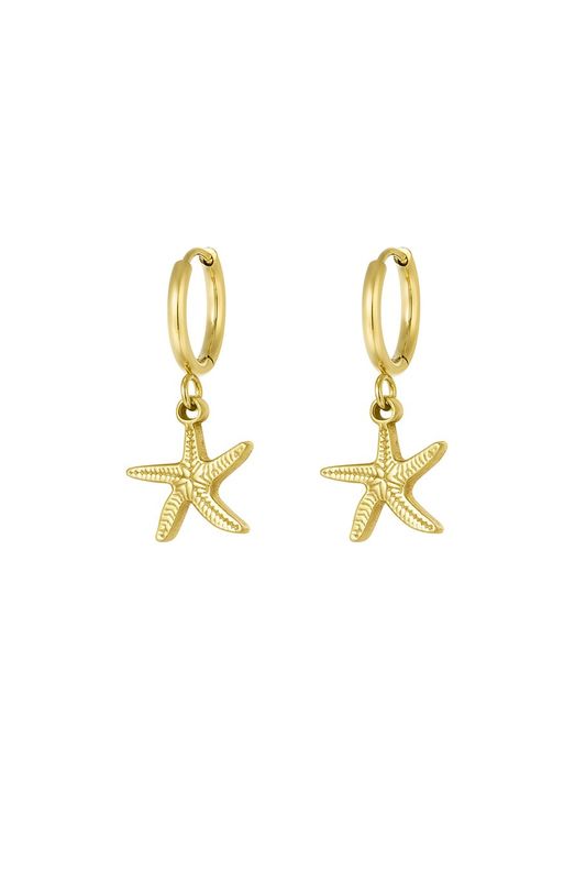 Simple starfish earrings - goud