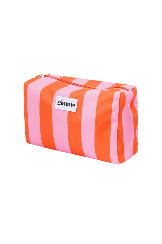 Big stripes makeup bag - oranje/ roos