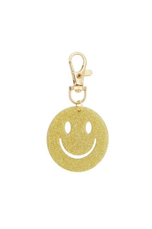 Keep smiling key ring - geel