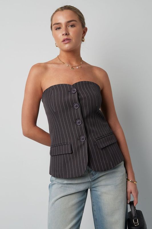 Pinstripe corset top (pre-order)