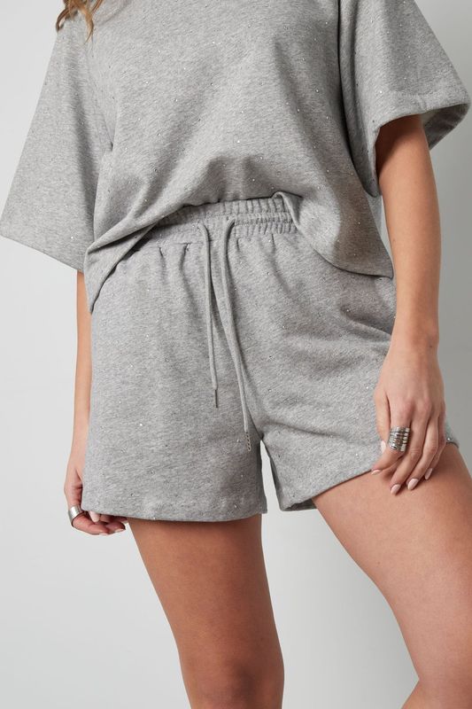 Jogging fabric shorts with studs (pre-order)