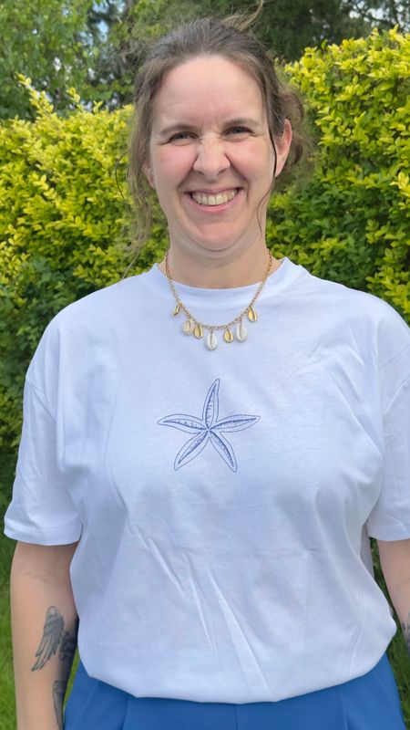 Beach waves t-shirt - blauw