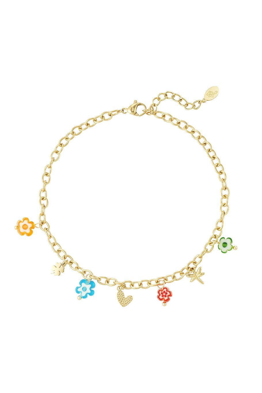 Festive florals anklet - goud
