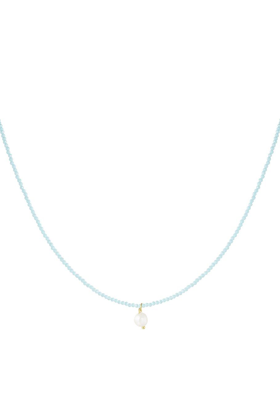 Fancy moment pearl necklace - blauw