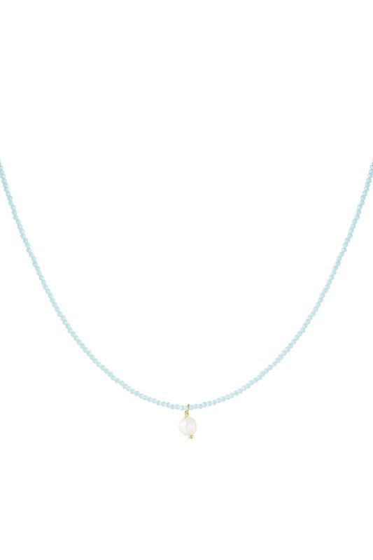 Fancy moment pearl necklace - blauw