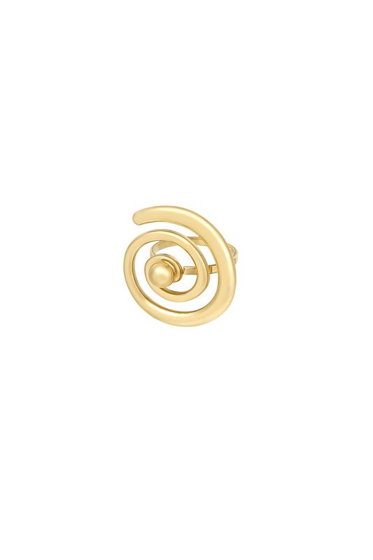 Swirly pearl ring - goud