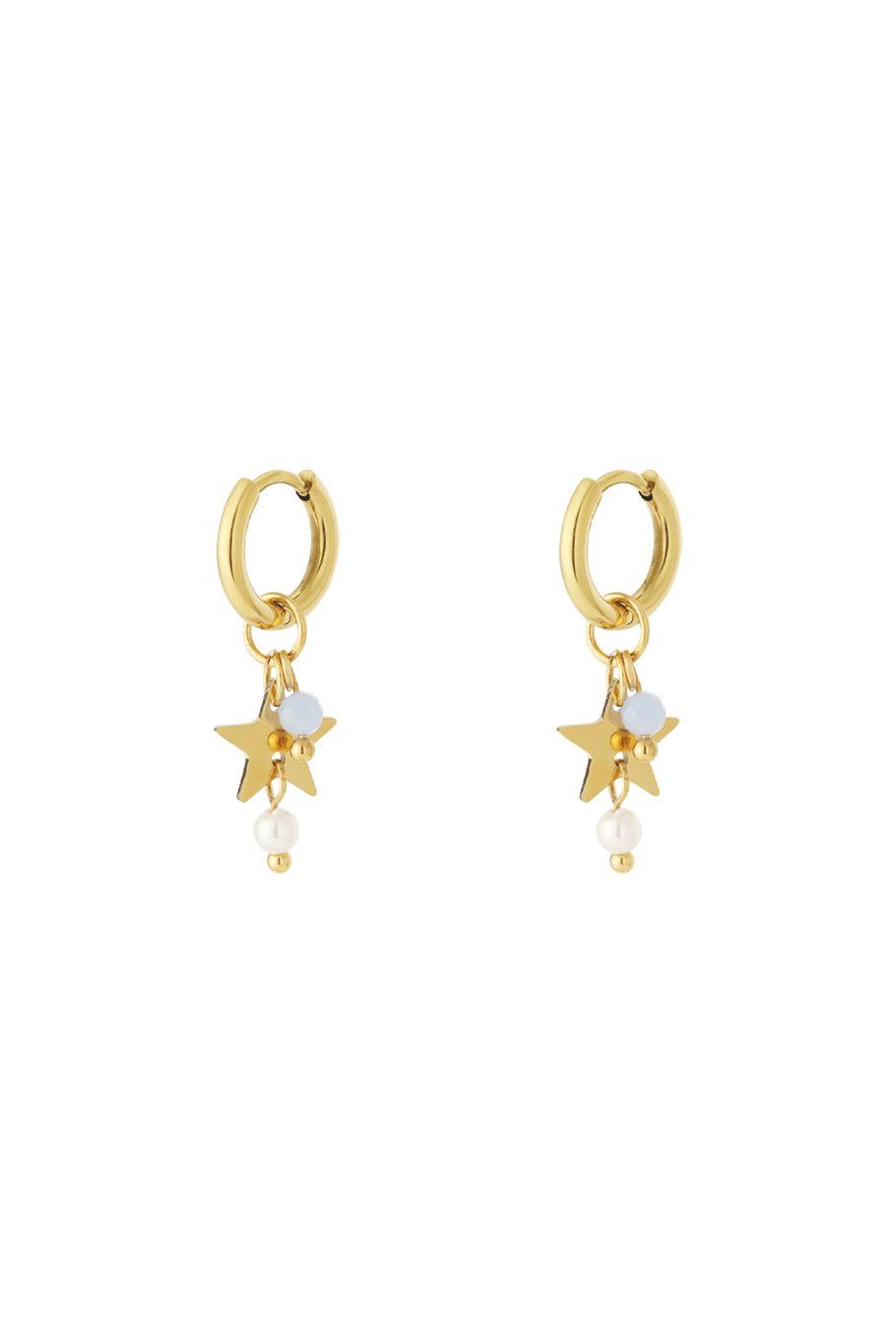 Starship earrings - Blauw/goud