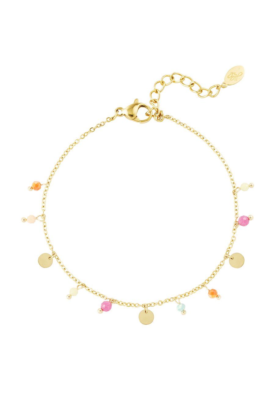 Technicolor treasure anklet - goud