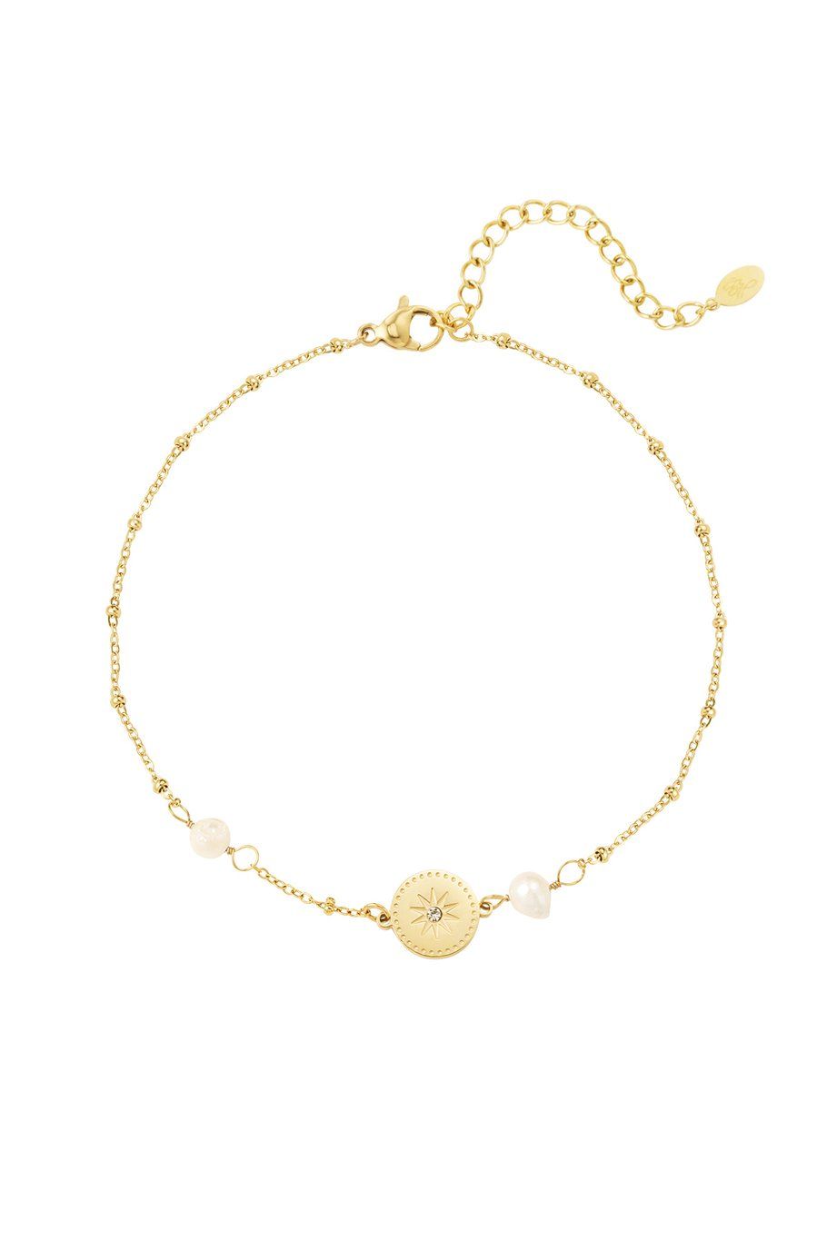 Charm and pearls anklet - goud