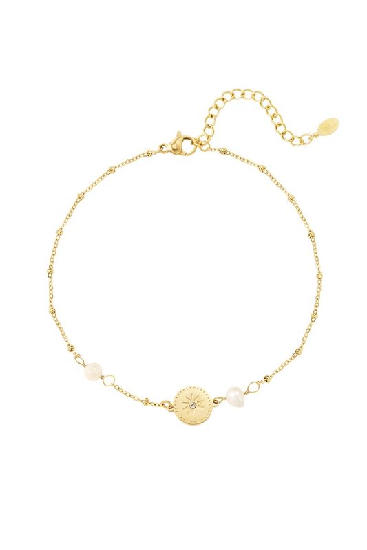 Charm and pearls anklet - goud
