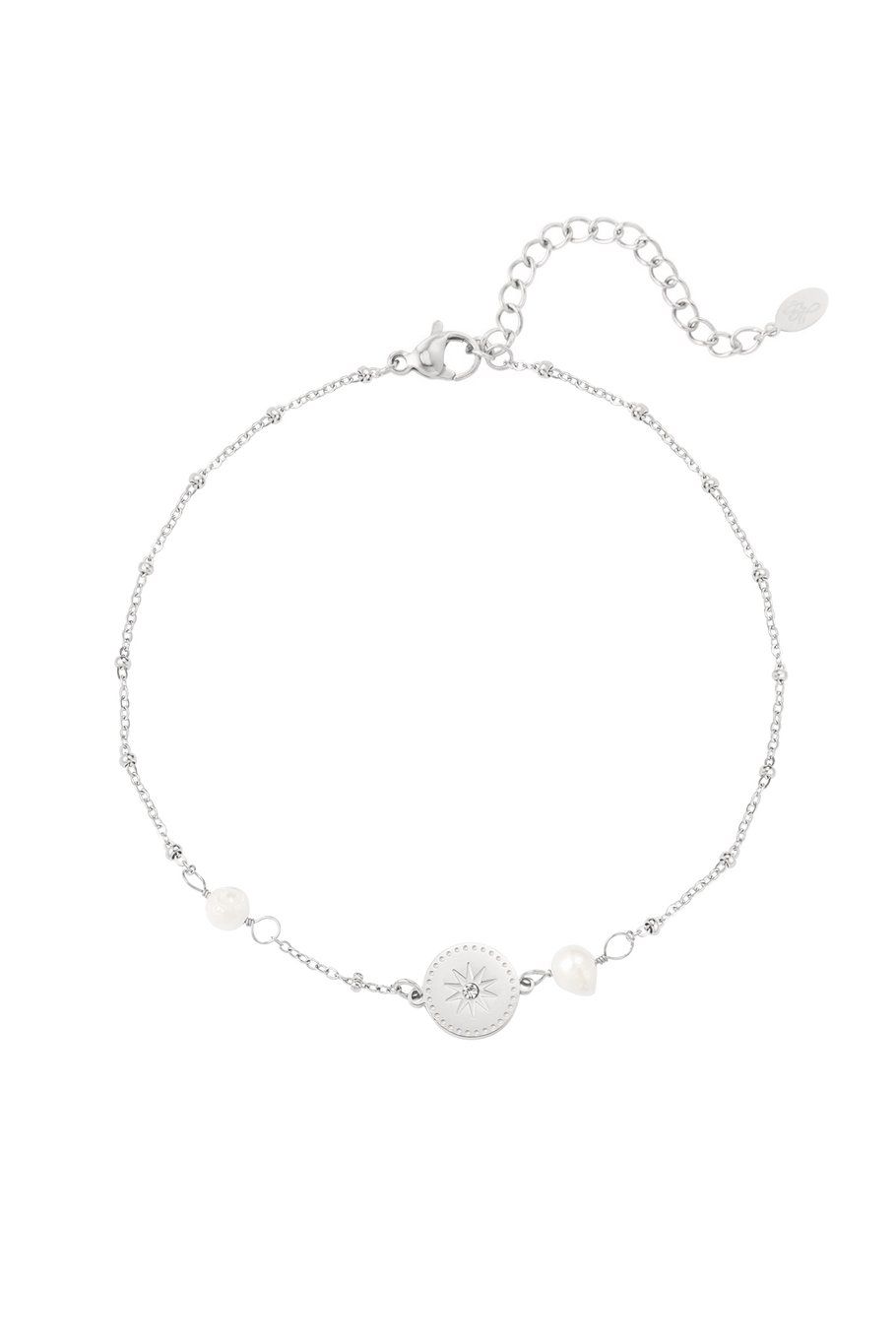 Charm and pearls anklet - zilver