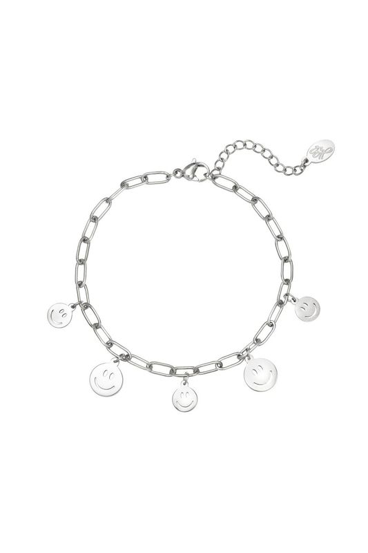 Smiley bracelet - zilver