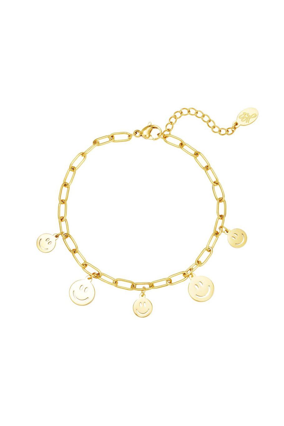 smiley bracelet - goud