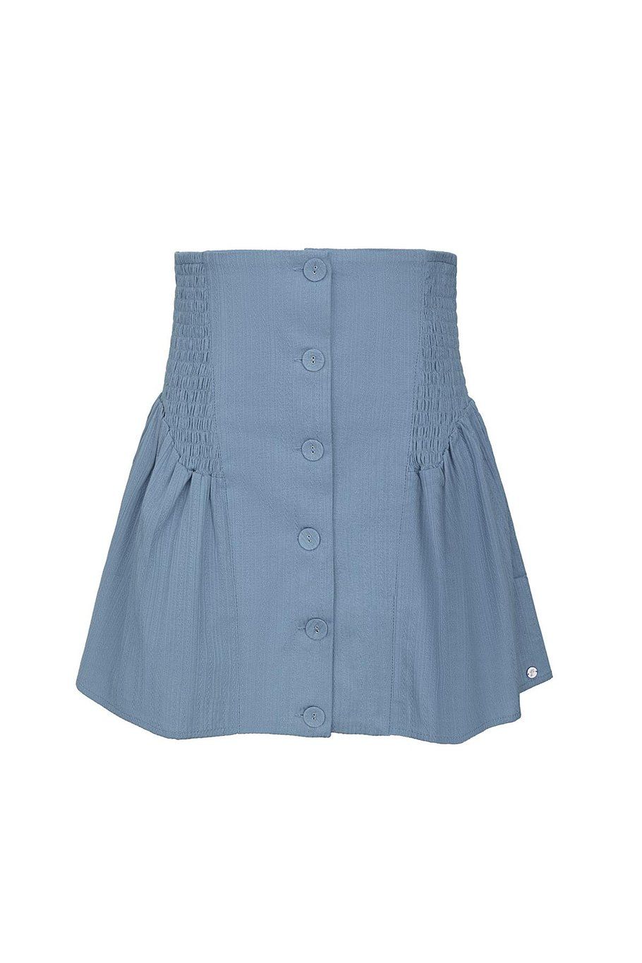 Skirt with buttons - Blauw