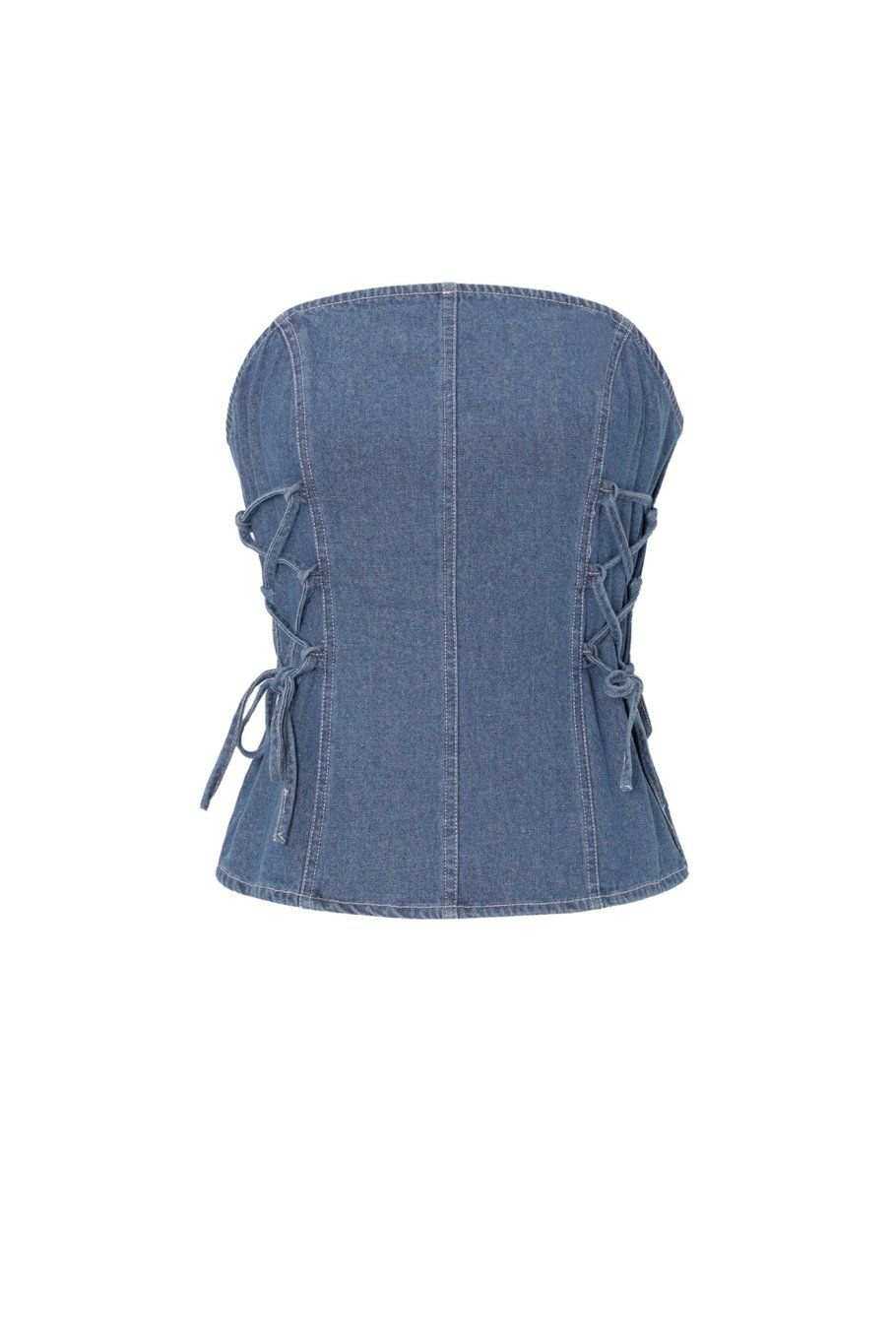 Laced tube top denim look (pre-order)