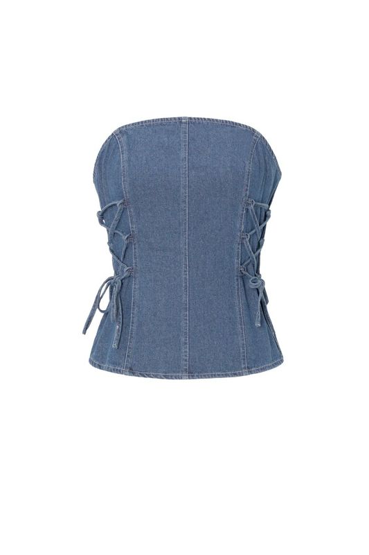 Laced tube top denim look (pre-order)