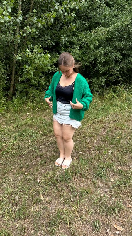 Bernadette oversized mohair cardigan - Groen