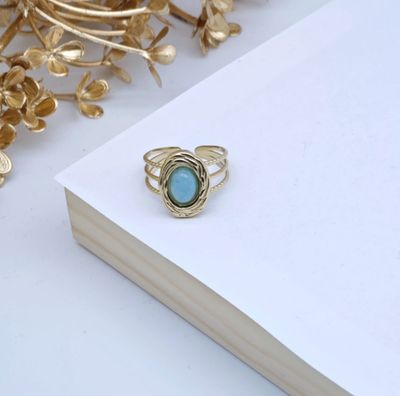 Aqua ring - turquoise/ goud