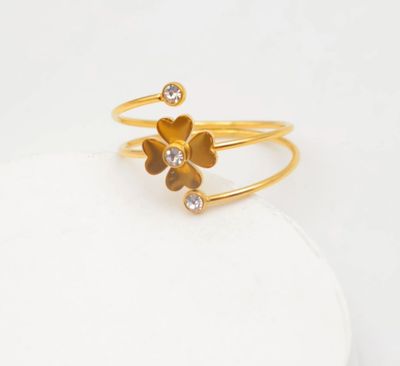 Lucky blossom ring - Goud