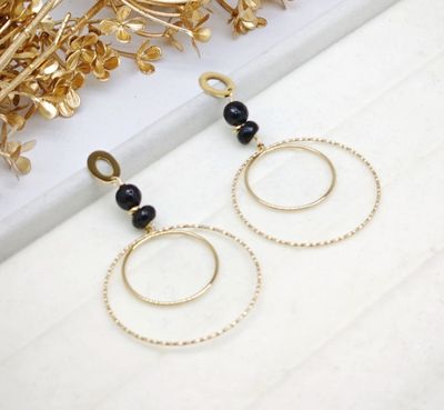 Shiny cirkels oorbellen - goud