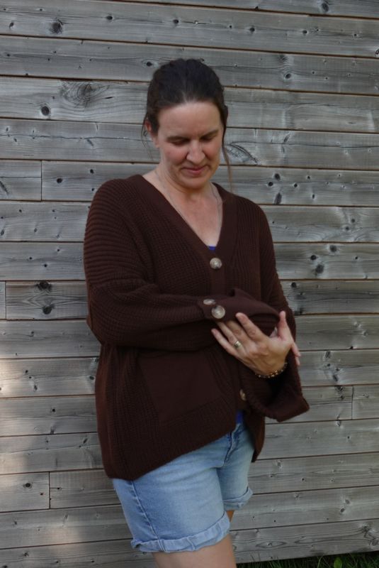 Knit cardigan oversized - Dark brown