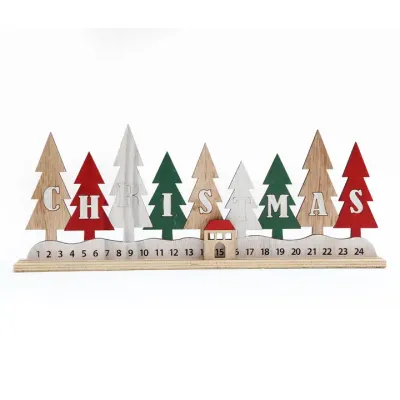 Houten kerstboom adventskalender decoratie