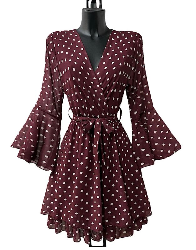 Polka Dot dress burgandy