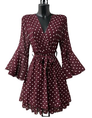 Polka Dot dress burgandy