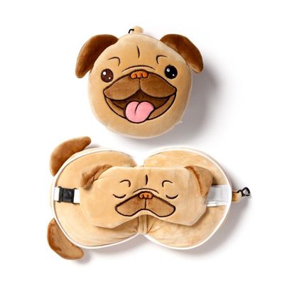 Mopps dog travel pillow &amp; eye mask kids