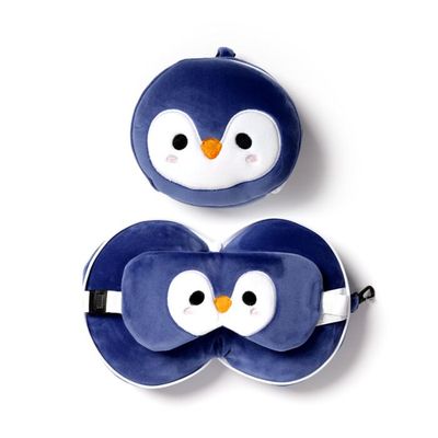 Penguin travel pillow &amp; eye mask kids