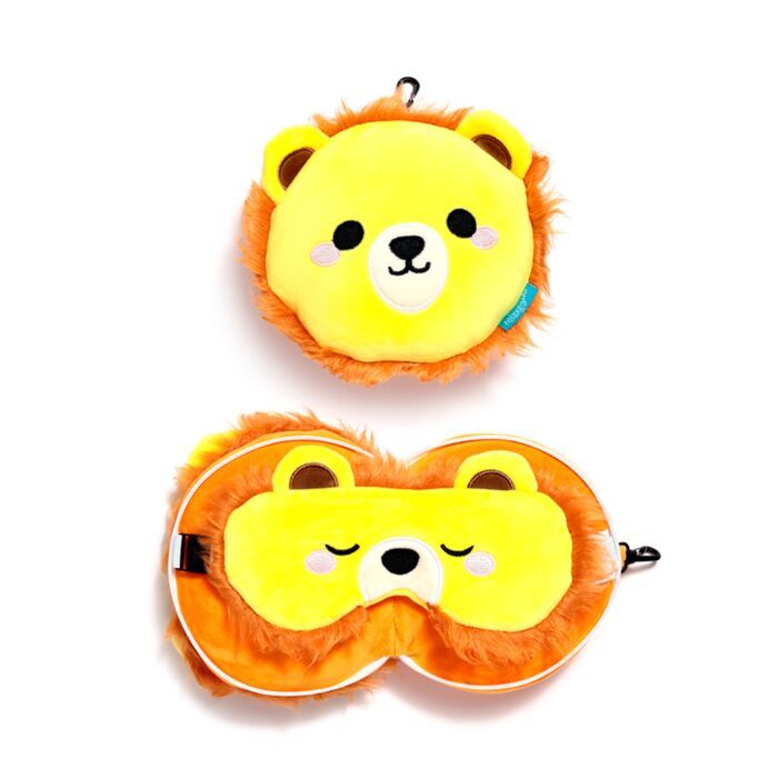 Lion travel pillow &amp; eye mask kids