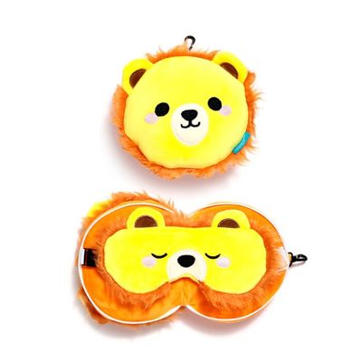 Lion travel pillow &amp; eye mask kids