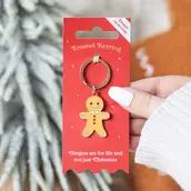 Peperkoek Man Kerst Sleutelhanger (slechts 1)