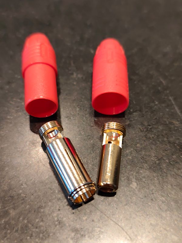 Connector gold NON-ANTI SPARK 8mm (pair)