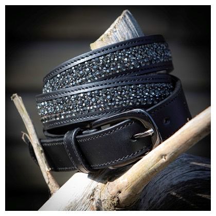 Broeksriem leder crystal