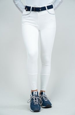 Harcour Rijbroek Dames Knie Grip  White