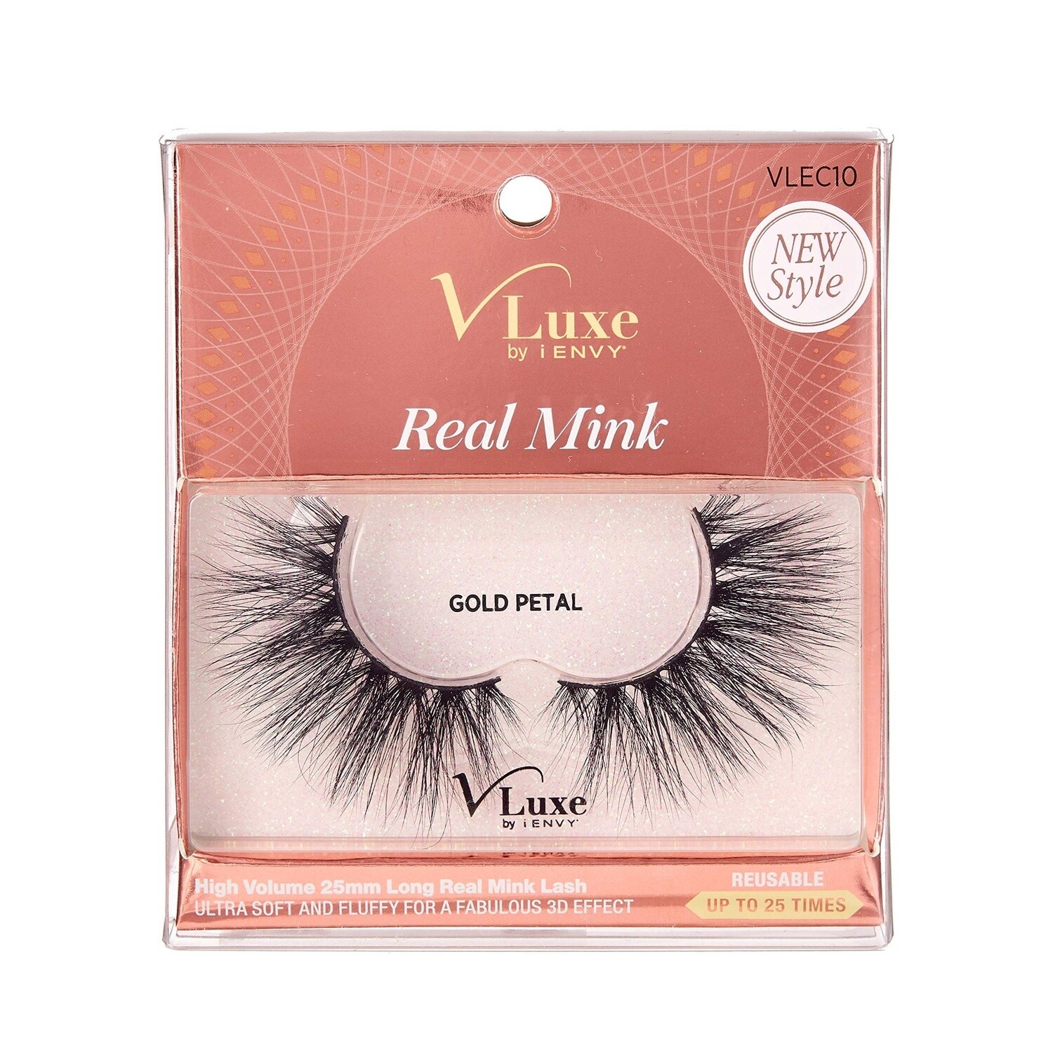 V Luxe Real Mink / Gold petal