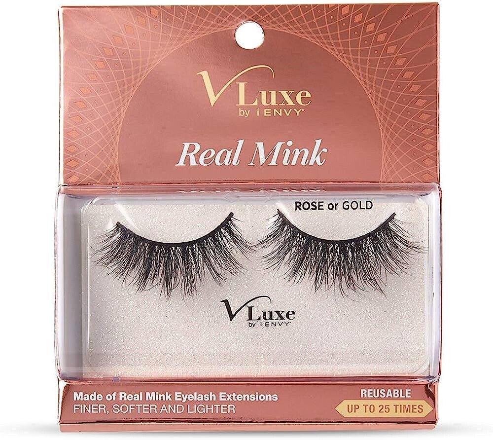 V Luxe real mink / rose or gold 