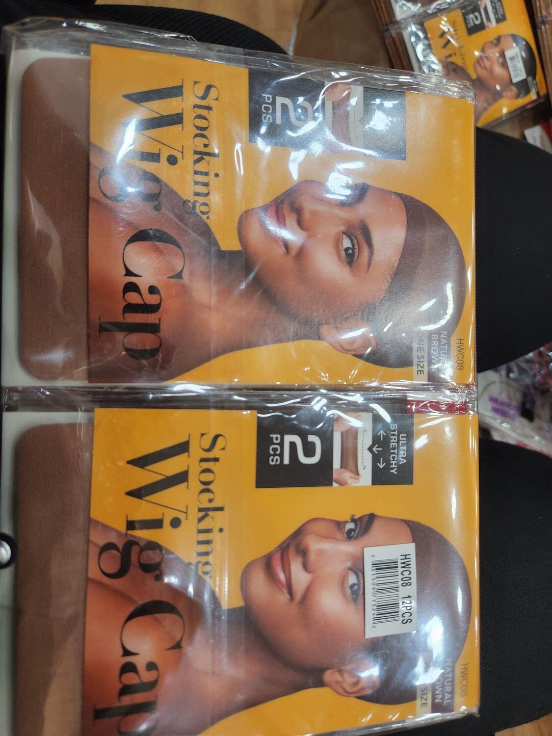 Stocking wig cap natural brown 