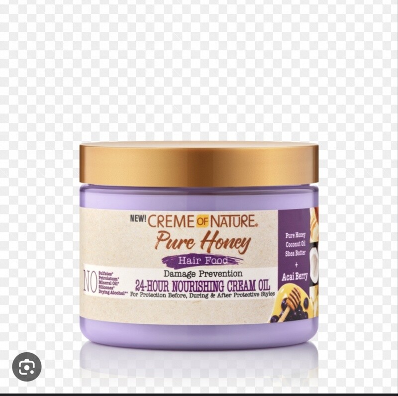 Cream of nature Pure honey hair food 24-Hour nourishing cream oil 