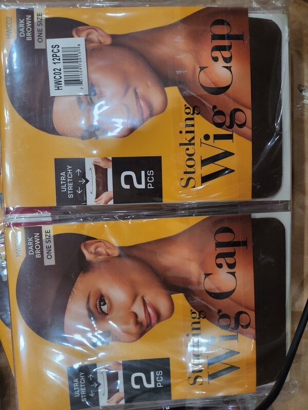 Stocking wig cap dark brown 