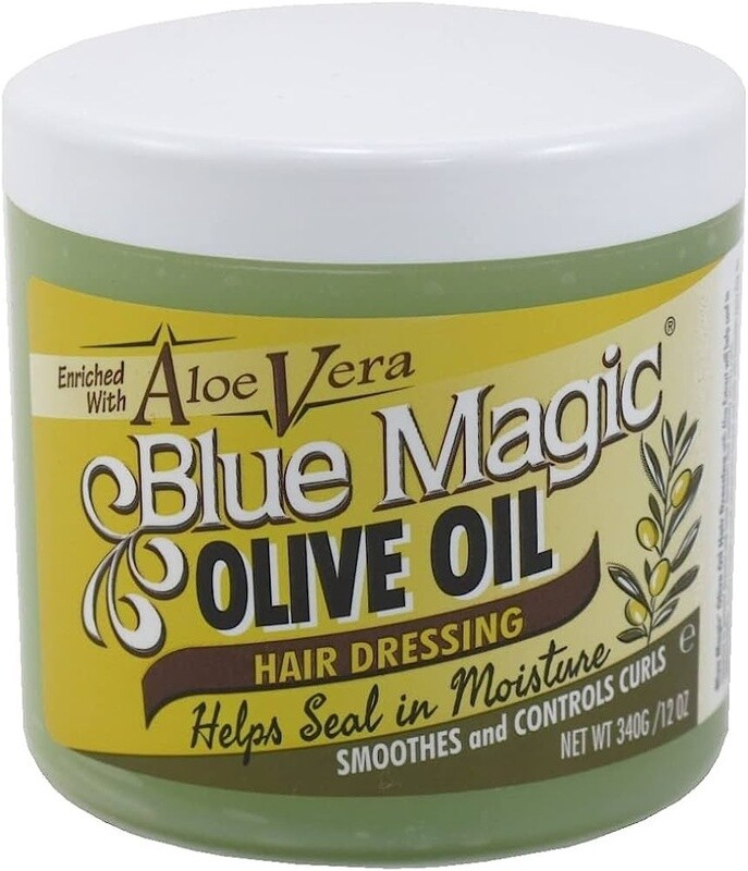 Blue magic olive oil hair dressing 