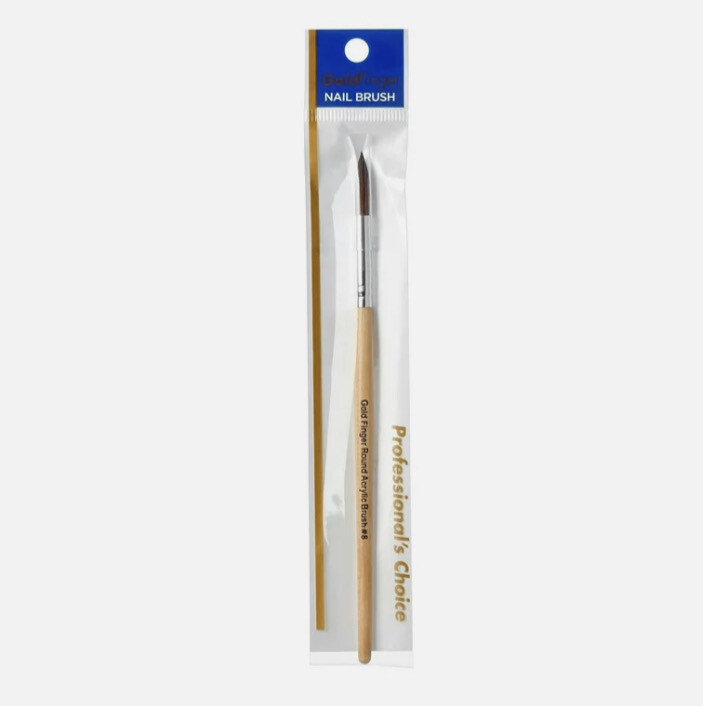 Gold finger round acrylic brush n 8