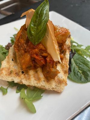 EGGPLANT CAPONATA BRUSCHETTA EGGPLANT CAPONATA BRUSCHETTA